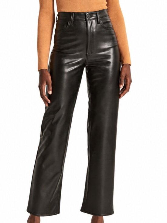 Abercrombie & Fitch Pants - Like New Abercrombie Vegan Leather Ankle Straight Pant Black- Size 10